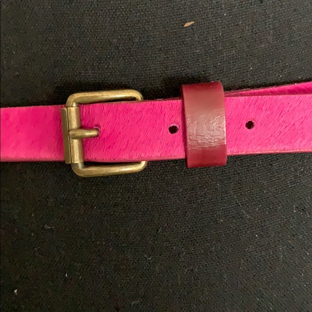 Vintage Pink Ponyhair Leather Belt Size XL - Picture 2 of 5